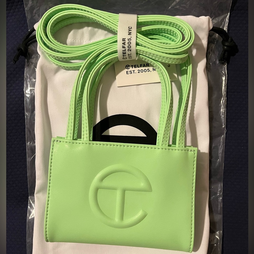 Telfar small double mint shopping bag